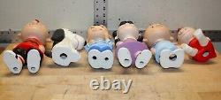 Vintage Hand Painted Ceramic Peanuts Characters Set Of Six 10 Charlie Brown