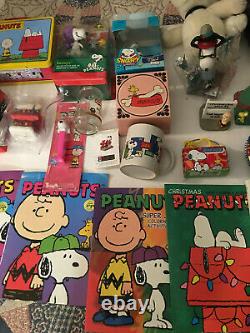 Vintage Large lot Snoopy Peanuts Charlie brown Schulz collection of items Look
