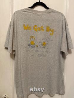Vintage Peanuts 70s Snoopy Charlie Brown College T-Shirt Xl Classic Character