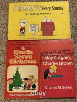 Vintage Peanuts Charlie Brown Snoopy Book Lot 54 Charles Schulz 1960s 70s