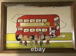 Vintage Peanuts Gang Mirror London Bus 1966 RARE Charlie Brown Snoopy