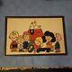 Vintage Peanuts Gang Snoopy Finished Needlepoint Framed Picture 25 X 17