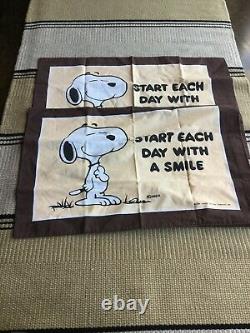Vintage Peanuts Pillowcase Set From Charlie Brown Snoopy 1958 Made In Ireland