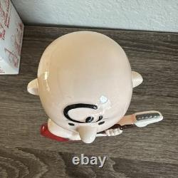 Vintage Peanuts Snoopy Charlie Brown Bank With Stopper Box Rare New Guitar Japan