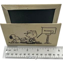 Vintage Peanuts Snoopy Charlie Brown Desk Set Mailbox Pen Cup Letter Mail Holder