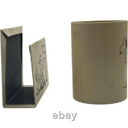 Vintage Peanuts Snoopy Charlie Brown Desk Set Mailbox Pen Cup Letter Mail Holder