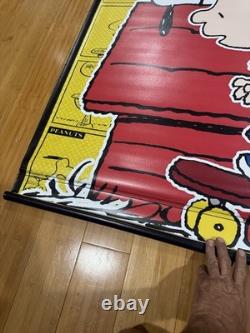 Vintage Peanuts Snoopy Charlie Brown Store Poster Rare Skateboarding Shoes NOS