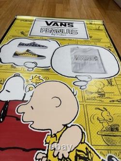 Vintage Peanuts Snoopy Charlie Brown Store Poster Rare Skateboarding Shoes NOS