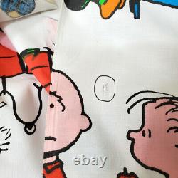 Vintage Peanuts Snoopy Twin Flat Sheet Pillowcase United Feature Syndicate