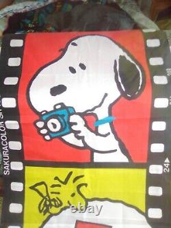 Vintage Peanuts Snoopy Woodstock very rare Curtain Hanging Art film strip 6'6