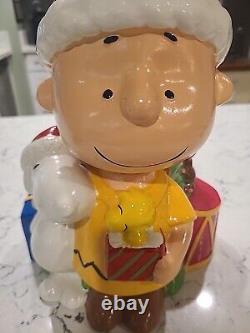 Vintage Peanuts Snoopy and Charlie Brown Christmas Cookie Jar RARE