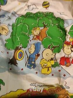 Vintage Peanuts curtains Charlie Brown Lucy Linus Snoopy Woodstock Schulz 1970s