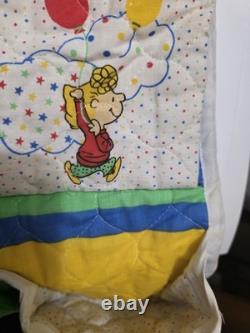 Vintage Quilted Fabric Snoopy Charlie Brown Peanuts Gang Shoe Holder