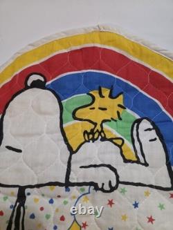Vintage Quilted Fabric Snoopy Charlie Brown Peanuts Gang Shoe Holder