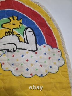 Vintage Quilted Fabric Snoopy Charlie Brown Peanuts Gang Shoe Holder