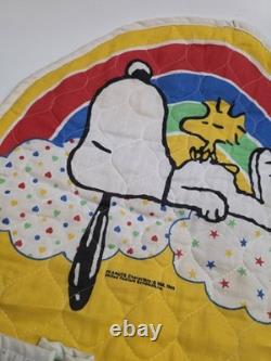Vintage Quilted Fabric Snoopy Charlie Brown Peanuts Gang Shoe Holder