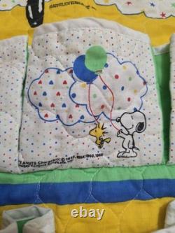 Vintage Quilted Fabric Snoopy Charlie Brown Peanuts Gang Shoe Holder