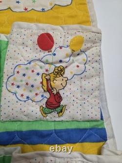 Vintage Quilted Fabric Snoopy Charlie Brown Peanuts Gang Shoe Holder