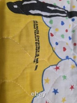 Vintage Quilted Fabric Snoopy Charlie Brown Peanuts Gang Shoe Holder