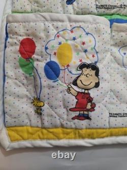 Vintage Quilted Fabric Snoopy Charlie Brown Peanuts Gang Shoe Holder