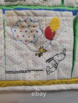 Vintage Quilted Fabric Snoopy Charlie Brown Peanuts Gang Shoe Holder
