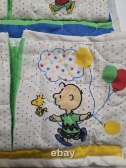 Vintage Quilted Fabric Snoopy Charlie Brown Peanuts Gang Shoe Holder