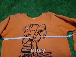 Vintage Rare 1960s Original Peanuts Charlie Brown Linus Sweatshirt Size Large