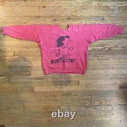 Vintage Rare 1966 Original Peanuts Charlie Brown Lucy Sweatshirt Size Small Fade