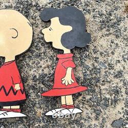 Vintage Snoopy Charlie Brown Peanuts Hand Painted Cut Out Folk Art Outsider Art