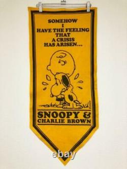 Vintage Snoopy Felt Banner Pennant Charlie Brown