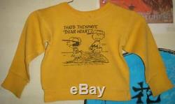 Vintage Snoopy Lucy Charlie Brown Sweatshirt Kids Old Clothes Size S-8 60s