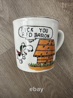 Vintage Snoopy Mug F You Red Baron contains explicit Content