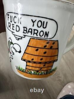 Vintage Snoopy Mug F You Red Baron contains explicit Content