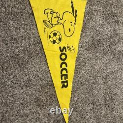Vintage Soccer Banner Felt 1965 Shulz Snoopy Charlie Brown