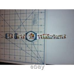 Vintage Swatch Peanuts Snoopy Baseball Watch Blue White Charlie Brown 34mm