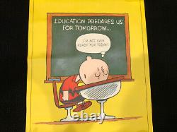 Vtg 1950 Poster Peanuts Schulz Charlie Brown Education Prepares Us For Tomorrow