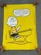 Vtg 1960's Peanuts Poster Schulz Snoopy Charlie Brown Yellow Desk Math Springbok