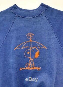 Vtg 1960s SNOOPY Short Sleeve Sweatshirt XS S PEANUTS Woodstock mayo spruce 60s
