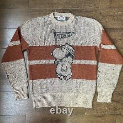 Vtg 70s Arrow Snoopy State College Sweater Knit Peanuts Charlie Brown Medium