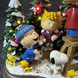 Vtg Danbury Mint Christmas Time Is Here Charlie Brown Peanuts Snoopy Lighted