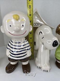 Vtg PEANUTS SNOOPY ATLANTIC MOLD STYLE CERAMIC FIGURES CHARLIE BROWN LUCY LINUS