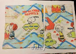 Vtg Peanuts Charlie Brown Snoopy Video Arcade Hyperspace Space Twin Sheet Set