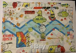 Vtg Peanuts Charlie Brown Snoopy Video Arcade Hyperspace Space Twin Sheet Set