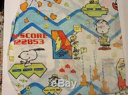 Vtg Peanuts Charlie Brown Snoopy Video Arcade Hyperspace Space Twin Sheet Set