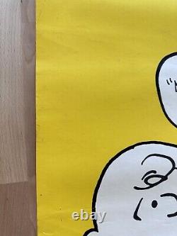 Vtg Peanuts Poster Schulz Snoopy Charlie Brown Yellow School Desk Math Springbok