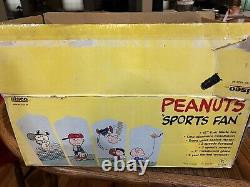 Vtg Peanuts Sports Fan Ceiling Fan Light Kit 42 four blade Snoopy Charlie Brown