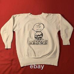 Vtg Snoopy Charlie Brown Sweatshirt XL 60s All Cotton 1960s Vintage