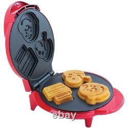 WM-6S Peanuts Snoopy and Charlie Brown Waffle Maker, Red