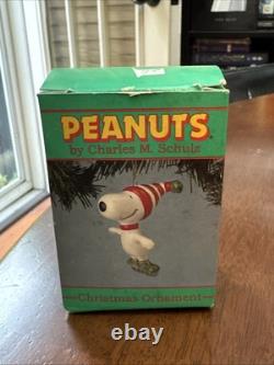 Willitts Snoopy & Charlie Brown Vintage Ceramic Ornaments Skating Bundle