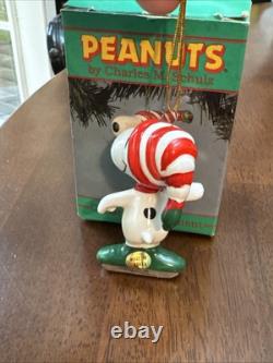 Willitts Snoopy & Charlie Brown Vintage Ceramic Ornaments Skating Bundle